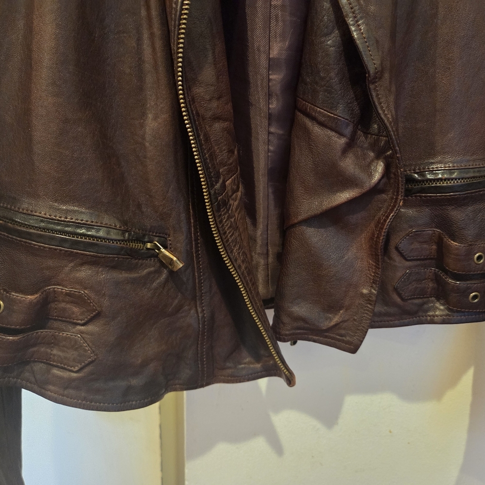 Polo by Ralph Lauren Brown Leather Jacket - Picture 4 of 9